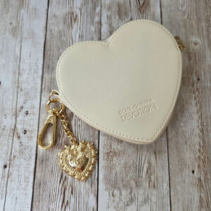 Dolce & Gabbana Cream Heart Wallet with Gold Charm, GWP